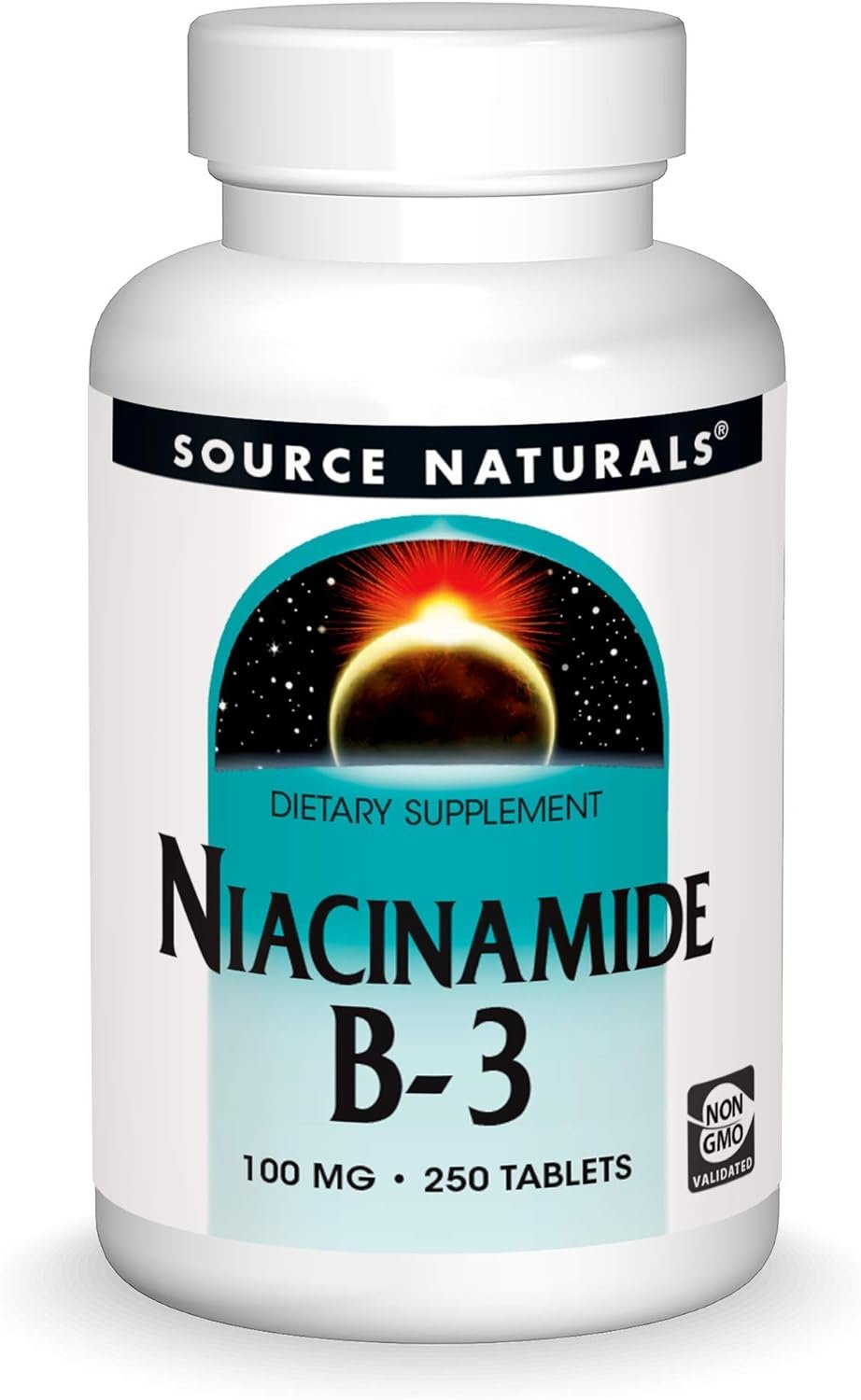 Source Naturals Niacinamide B-3, 100 mg Dietary Supplement – 250 Tablets