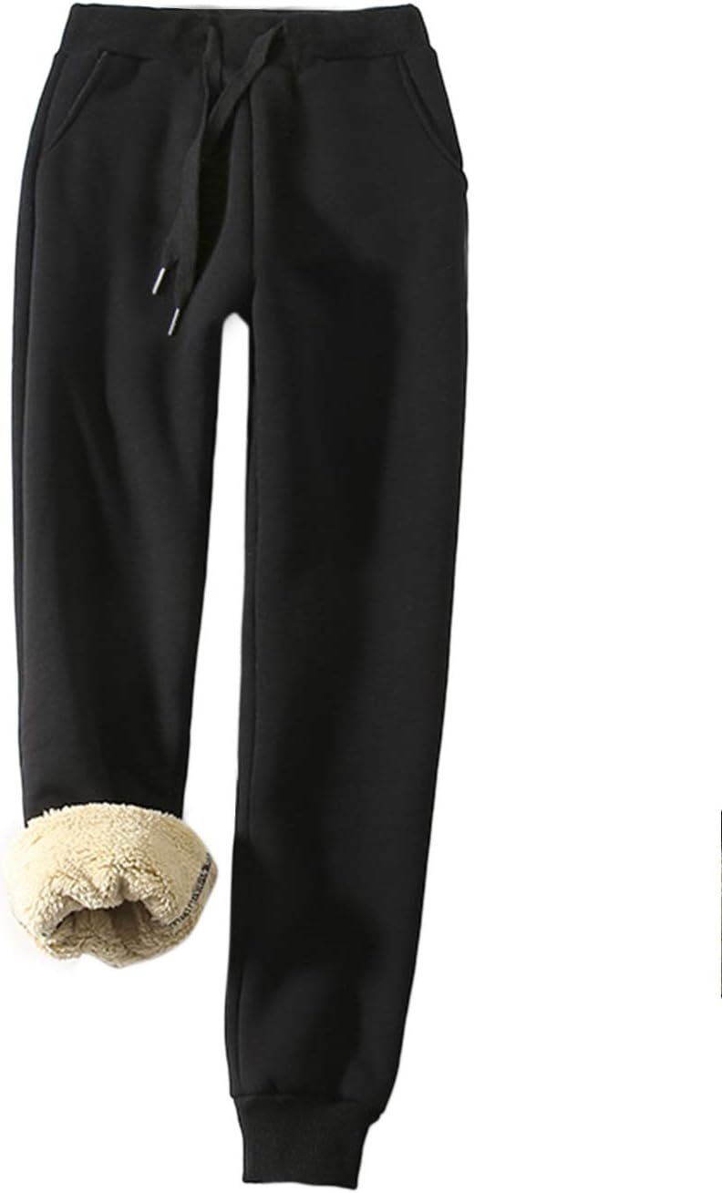 Yeokou Women’s Warm Sherpa Lined Athletic Sweatpants Jogger Fleece Pants