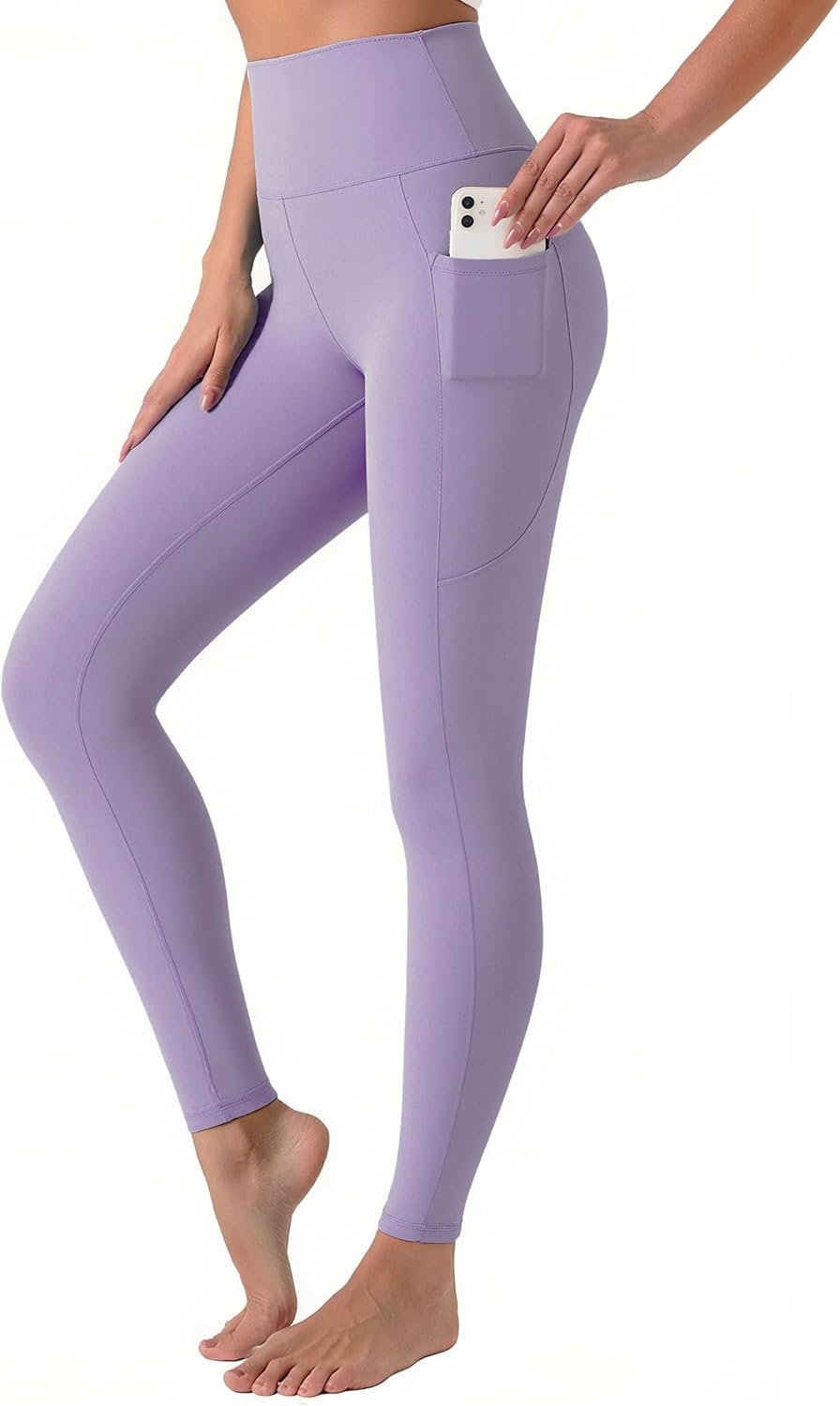 YOYOYOGA Leggings for Women High Waisted Yoga Pants Tummy Control Workout Athletic Leggings with Pockets