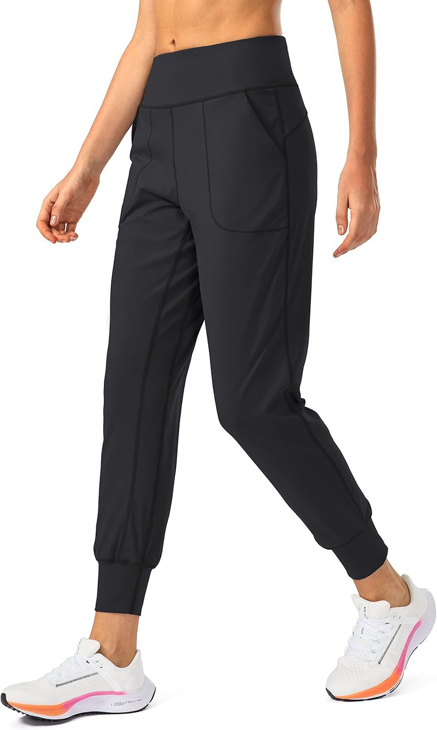 Soothfeel Women’s Joggers with Zipper Pockets Petite/Regular/Tall High Waisted Athletic Workout Yoga Pants Joggers for Women