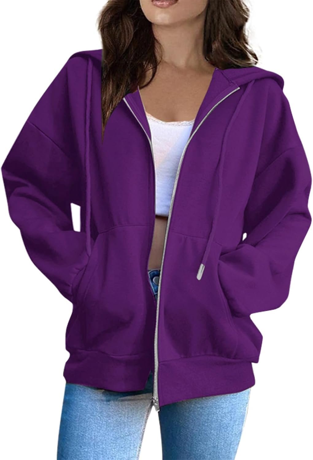EKIYVO Zip Up Hoodies for Women 2026 Spring Soft Jackets Casual Sweatshirts with Pocket