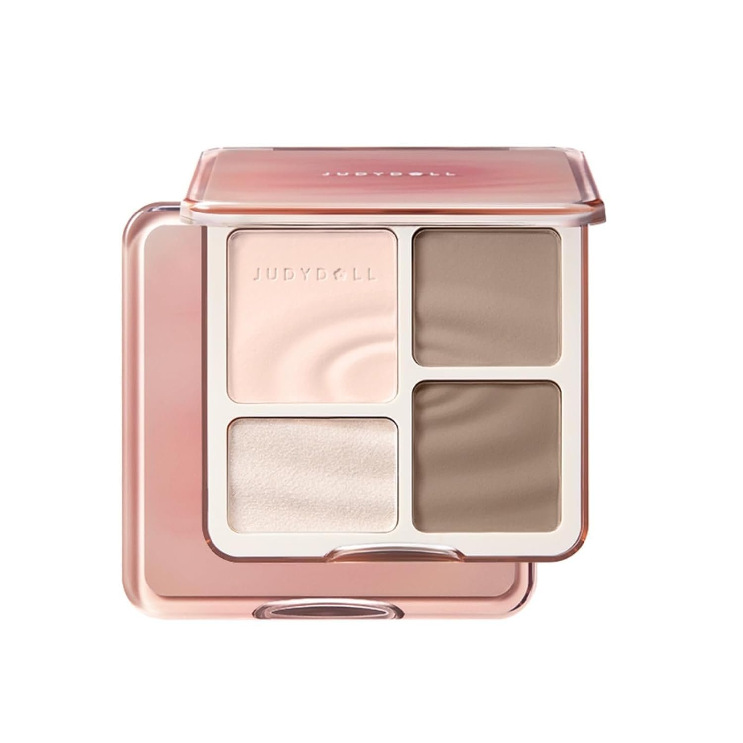 JUDYDOLL Highlight & Contour Palette, All-in-One Matte Highlighter Contour Compact, stocking stuffers, Blendable Face Makeup for Cool and Olive Skin Tone (01 Wave Shadow Palette)