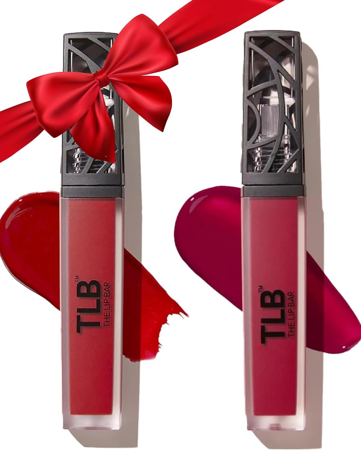 The Lip Bar – Nonstop Liquid Matte Lipstick Mini 2-Pack, Bawse Lady (Blue Red) + Rich Auntie (Deep Berry) – High Pigment – One Swipe – Long Lasting – Jojoba Oil & Vitamin E – Vegan – .05 fl oz each
