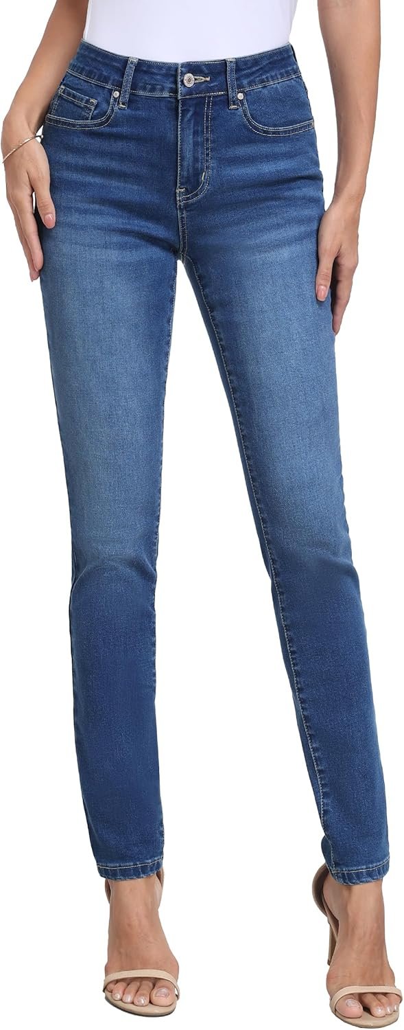 SEVEGO Tall Women’s 32″/34″/36″ Inseam Skinny Jeans Mid-Rise Stretchy Slim Fit Denim Pants Classic Long Trousers