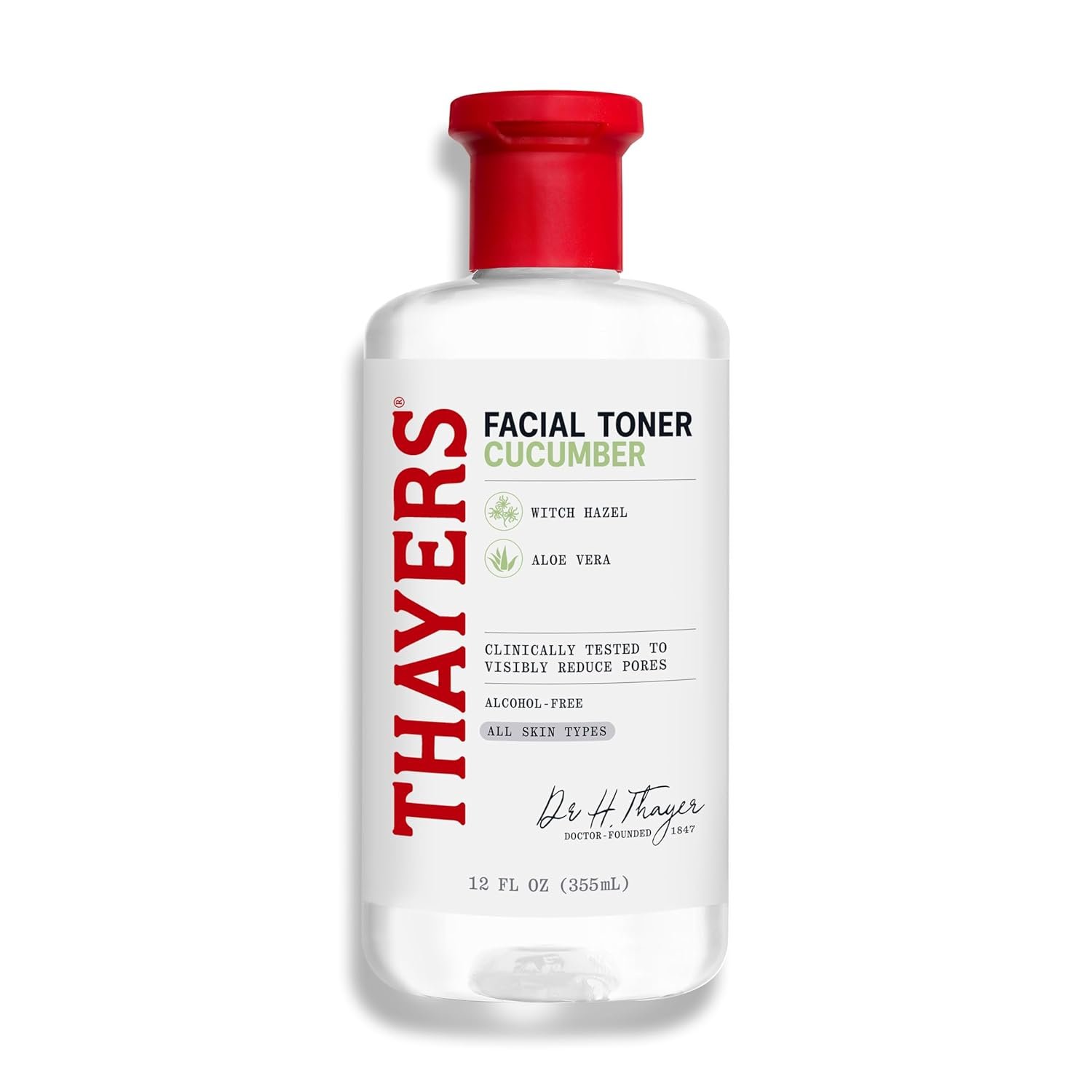 THAYERS Alcohol-Free, Hydrating Cucumber Witch Hazel Facial Toner with Aloe Vera Formula, Vegan, Dermatologist Tested and Recommended, 12 Oz (Packaging May Vary)