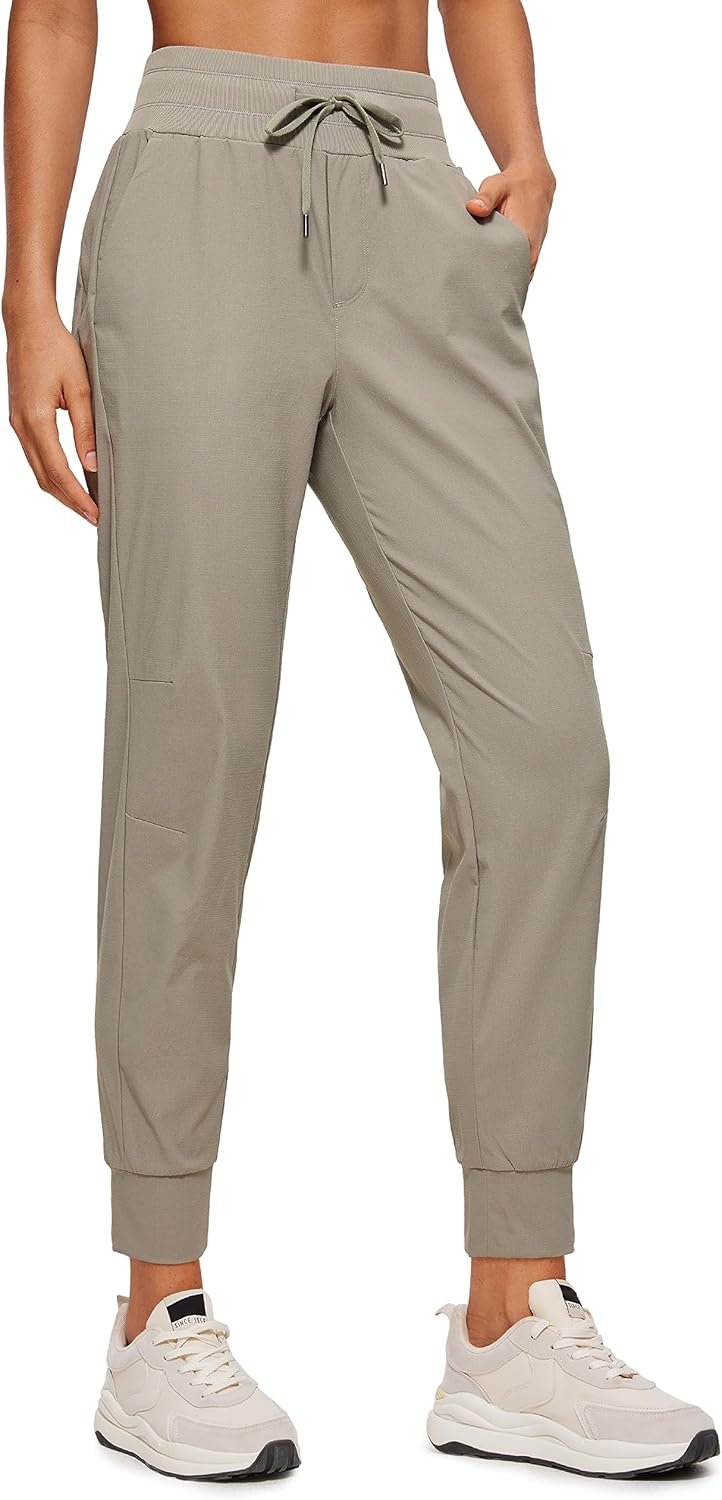 CRZ YOGA Athletic Joggers for Women 27.5″ – Lightweight Travel Outdoor Hiking Pants with Pockets