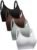SATINIOR 4 Pack Women’s Sports Bra, Padded Ribbed Cami Bra Seamless Bralette Wireless No Underwire Workout Tank Top