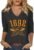 Women’s Fall Halloween 3/4 Sleeve V Neck Shirt Vintage Hocus Focus Graphic Tee Funny Family Party Matching Holiday Tops