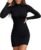 Valiamcep Women’s Long Sleeve Dress Mock Neck Basic Ribbed Slim Fit Bodycon Mini Pencil Dresses