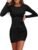 ANRABESS Womens Fall Long Sleeve Short Dress Rib Knit 2025 Fashion Basic Slim Fit Party Cocktail Night Bodycon Mini Dresses