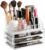 Masirs Clear Makeup Organizer – 16-Compartment Cosmetic and Jewelry Holder with 4 Drawers – Vanity Storage Box for Makeup, Skincare, Accessories, and Jewelry Display