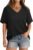Aokosor Womens V Neck Short Sleeve T Shirts Summer Tops 2025 Casual Loose Tees Trending Now S-4XL