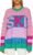 Saodimallsu Womens Color Block Oversized Sweater Ski Print Fall Trendy Crew Neck Long Sleeve Pullover Sweaters Knit Tops
